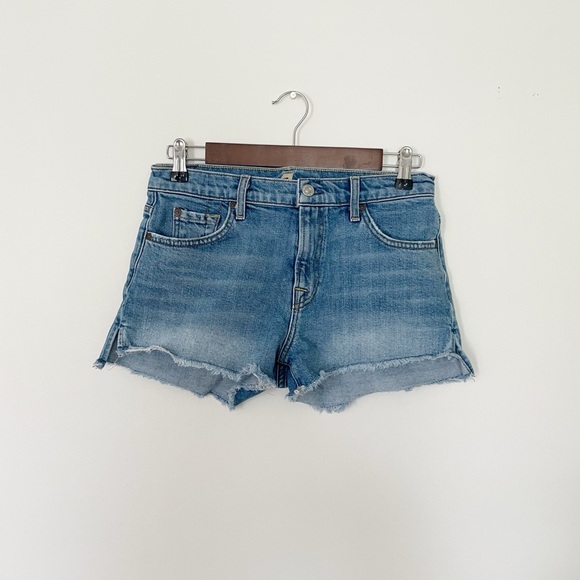 7 For All Man Kind • Denim Cut Off Shorts - Picture 1 of 7